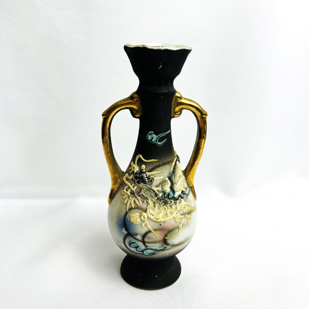 Dragonware Vintage Bud Vase Hand Painted Dragon Moriage Japan 6"